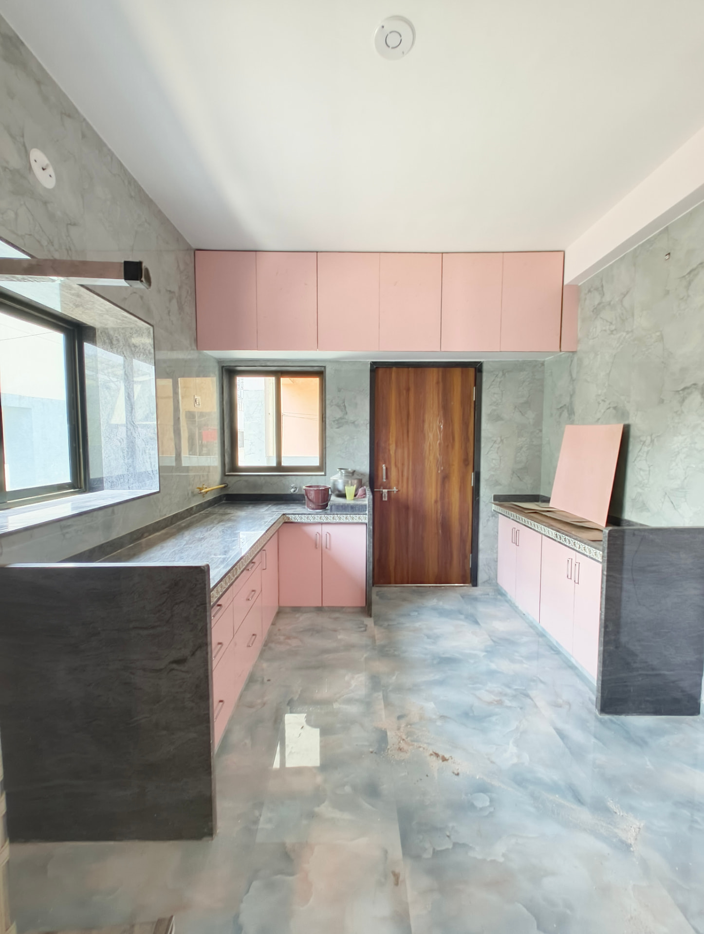 The Blush Kitchen — residential interior by Gharva Studio in Ahmedabad